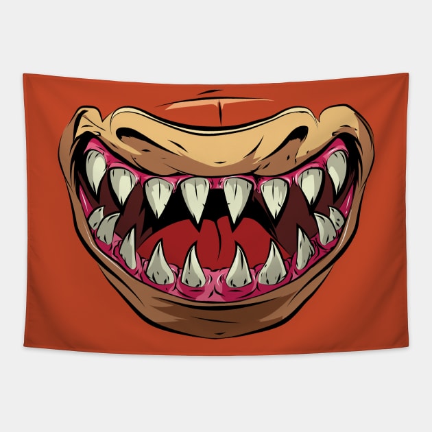 Slammu Mask Tapestry by amodesigns