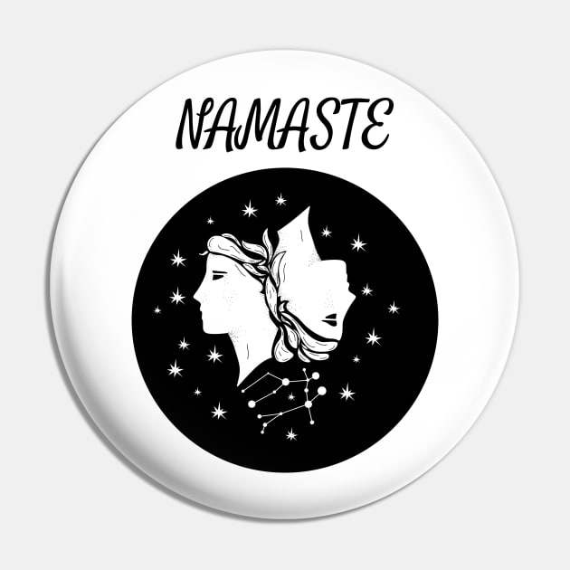 Namaste Gemini Pin by DesignIndex