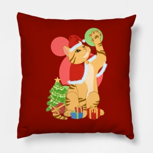 CHRISTMAS ORANGE CAT Pillow