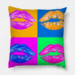 LIPS ON COLOURED SQUARES Pillow