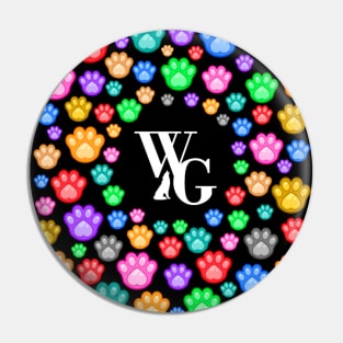 WolfGang logo with paws Pin