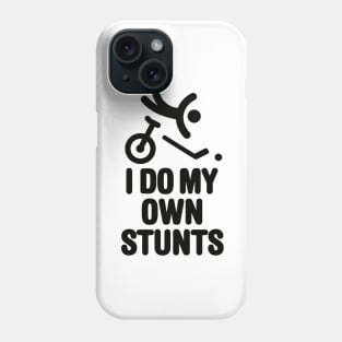 Funny unicycle hockey player unicycling I do my own stunts Phone Case