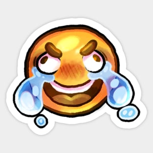 Blushing cursed emoji Sticker for Sale by Shred-Lettuce