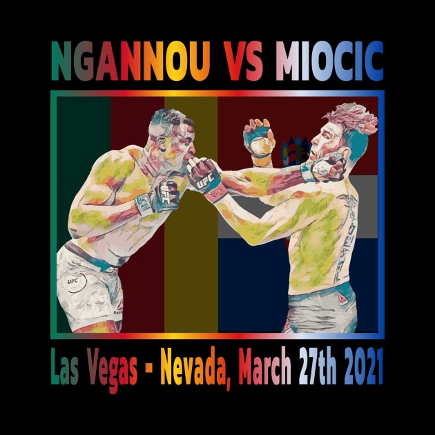 Ngannou Vs Miocic Flags Colors by FightIsRight