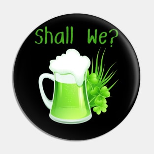 St. Patricks Day Green Beer Pin