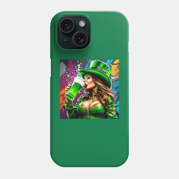 Sexy Irish St. Patrick's Day Green Beer Drinking Female Phone Case by A.i. Monster Designs