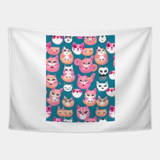 Abstract Cats Tapestry