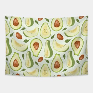 Avocado face mask, avocado pattern masks, vegan mask, vegan green mask, go vegan, avocado watercolor, avocado lover gift, vegetarian Tapestry