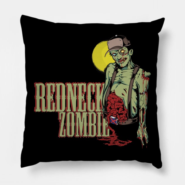 Redneck Zombie Pillow by Dark Planet Tees