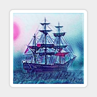 Pirate Ship Graphic Art Design | Digital Art | Painting Magnet