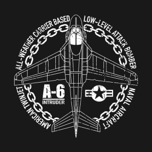 A-6 Intruder Attack Bomber Aircraft Distressed Airplane Art T-Shirt