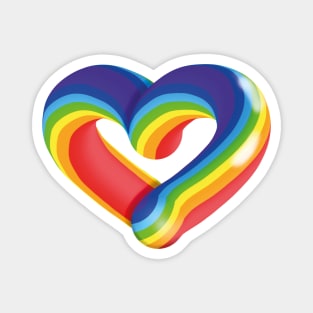 3D Bubble Rainbow Gay Pride Flag Love Heart Shape Magnet