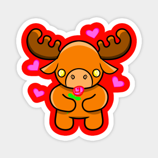 Moose With Hearts Magnet