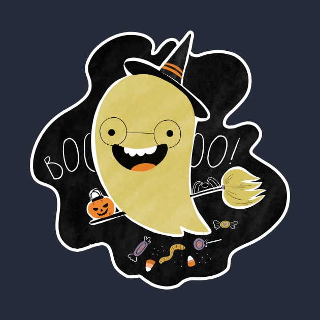 Cute Witch Ghost by superdupertees