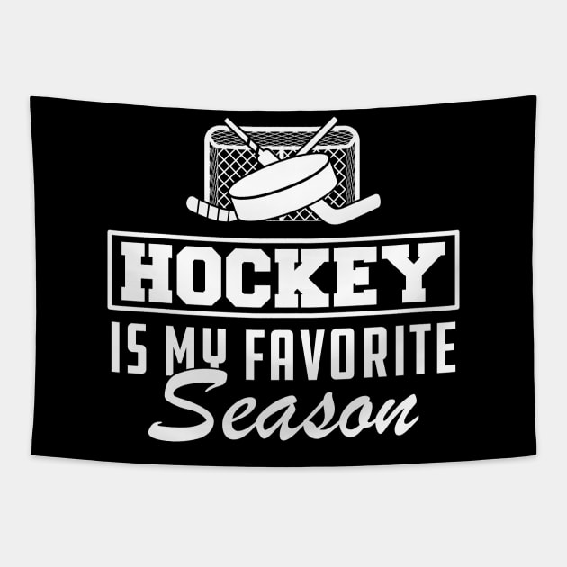 Hockey Is My Favorite Season Tapestry by KC Happy Shop