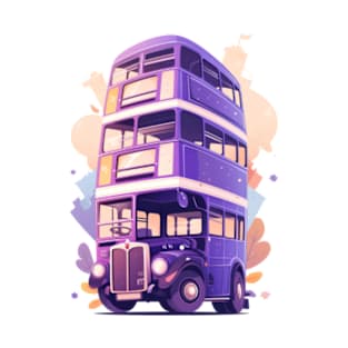 Purple Triple Decker Bus - Fantasy T-Shirt