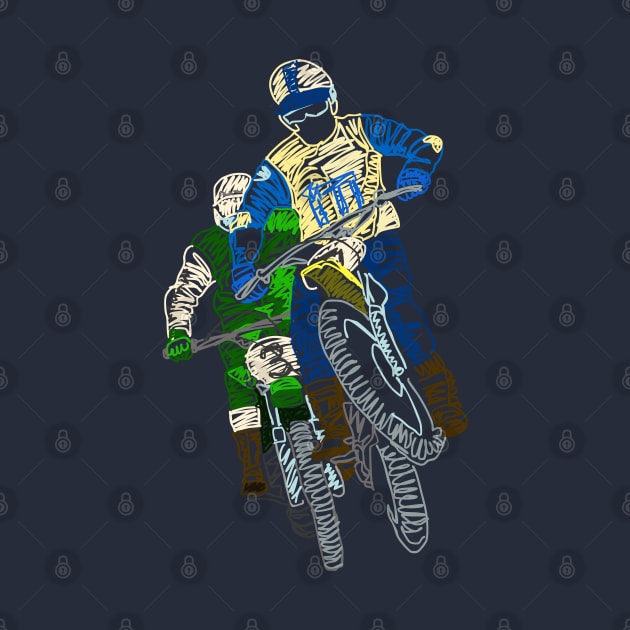 Vintage Motorcycle Motocross by TommySniderArt