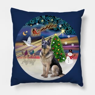 "Christmas Magic" with a German Shepherd Pillow