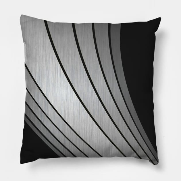 Stripes Abstract silver Art Pillow by Tshirtstory