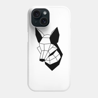 Low Poly Fox Line Black Phone Case