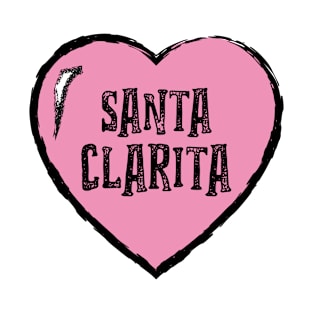 I love Santa Clarita - Vintage Santa Clarita Text in Pink Heart T-Shirt