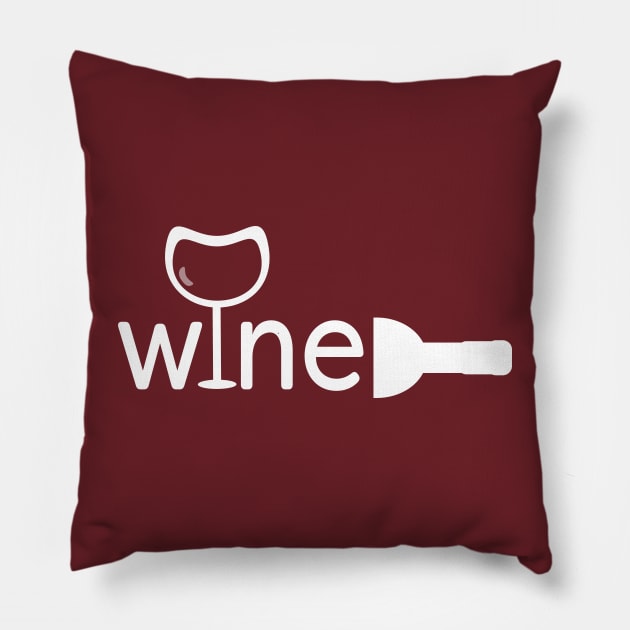 Wine logo for wine lovers Pillow by sigdesign