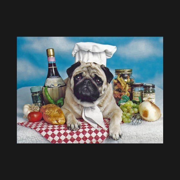 Pug Dog Cook Chef by candiscamera