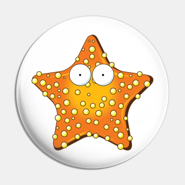 Cartoon Starfish Pin by nickemporium1