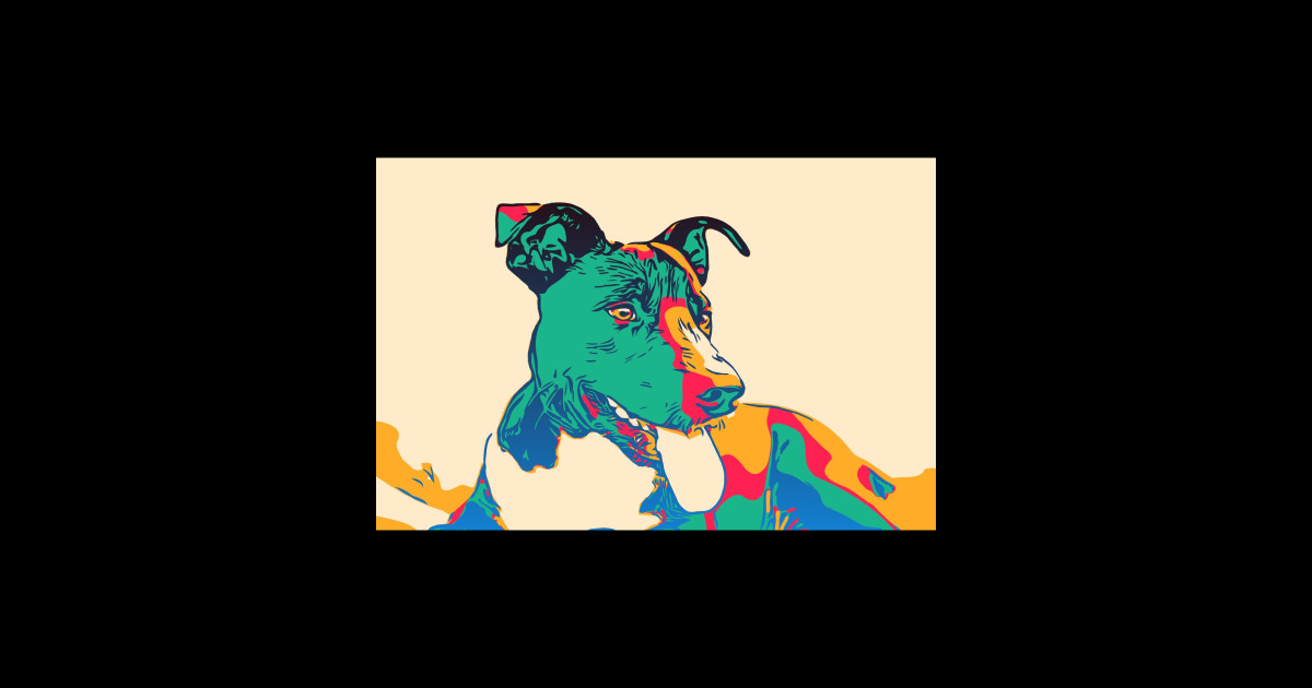 colorful dog - Colorful Dog - Sticker | TeePublic