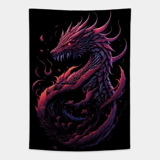 Red Chinese Dragon Mythical Creature Tapestry