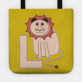 L is for Lion - Pink L Initial Tote