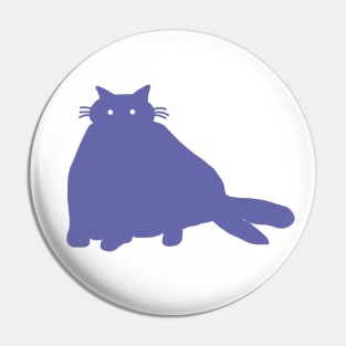 Mysterious Periwinkle Blue Chonk Kitty Cat Pin