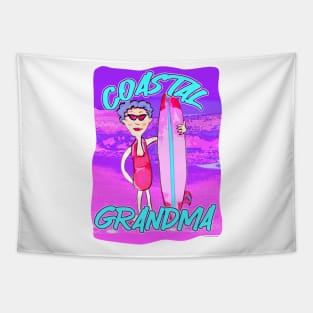 Coastal Grandma Epic Trend Fun Cartoon Tapestry