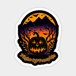 Night Of Pumpkin in Halloween Magnet
