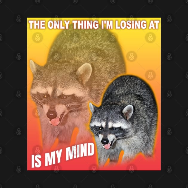 The only thing I'm losing at is my mind, raccoon meme by Dfive