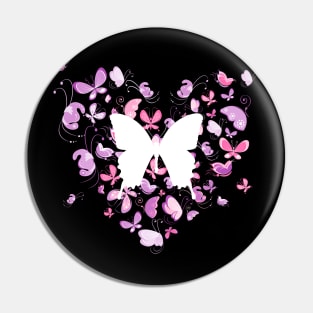 Butterflies Heart Design Pin