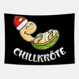 Chillköte lustige Schildkröte mit Weihnachtsmütze Tapestry