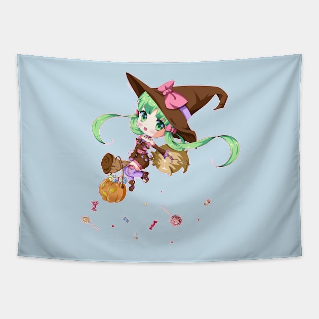 Kawaii Candy Witch Tapestry by Littlepancake