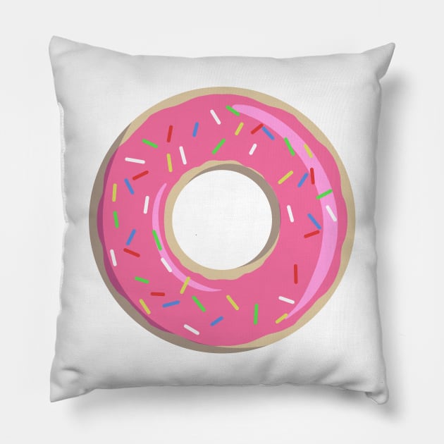 Pink Sprinkle Doughnut Pillow by Zeeph