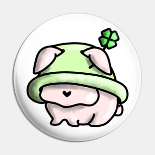 Bunny Rabbit Green Vegan Saint Patricks Day Irish Pin