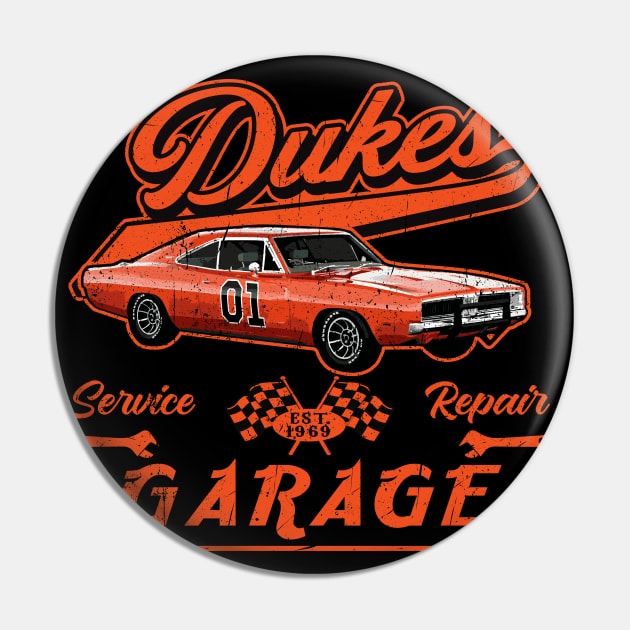 Dukes Garage Pin by Alema Art