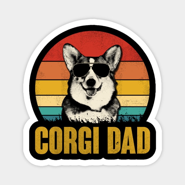 Corgi Dog Vintage Retro Dog Mom Dad Lover Gift Magnet by blacks store