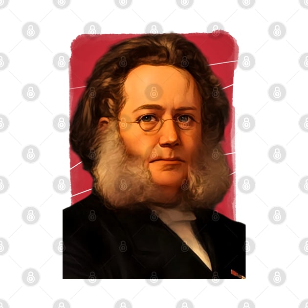 Norwegian playwright Henrik Ibsen Illustration by Litstoy 