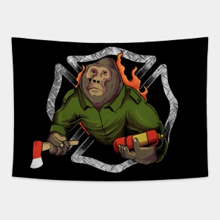 Mongkey a Firefighter Tapestry