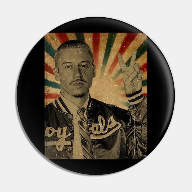 Macklemore  - Photo Vintage Retro Look Fan Design Pin by Janji Joni