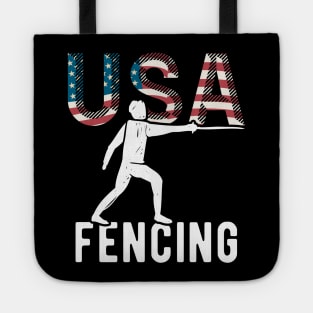 Fencing USA Team American Flag Sport Support Athlete Tokyo Fencer Team Epee Saber USA Tote