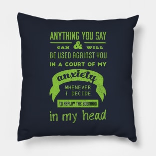 Anxiety Overthinking Typographic Quote Pillow