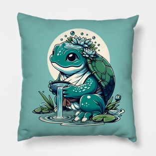 Zen Kappa - Tranquil Lotus Pond Artwork Pillow