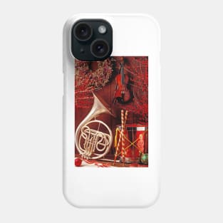 French horn Christmas still life Phone Case