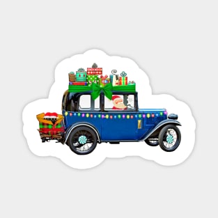 Classic Christmas Vintage Car T-Shirt Magnet